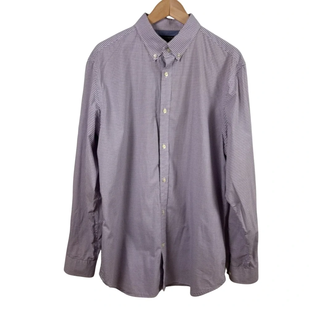 Banana Republic Soft Wash 100% Cotton Button-Up‎ Shirt Mens XL Purple Preppy